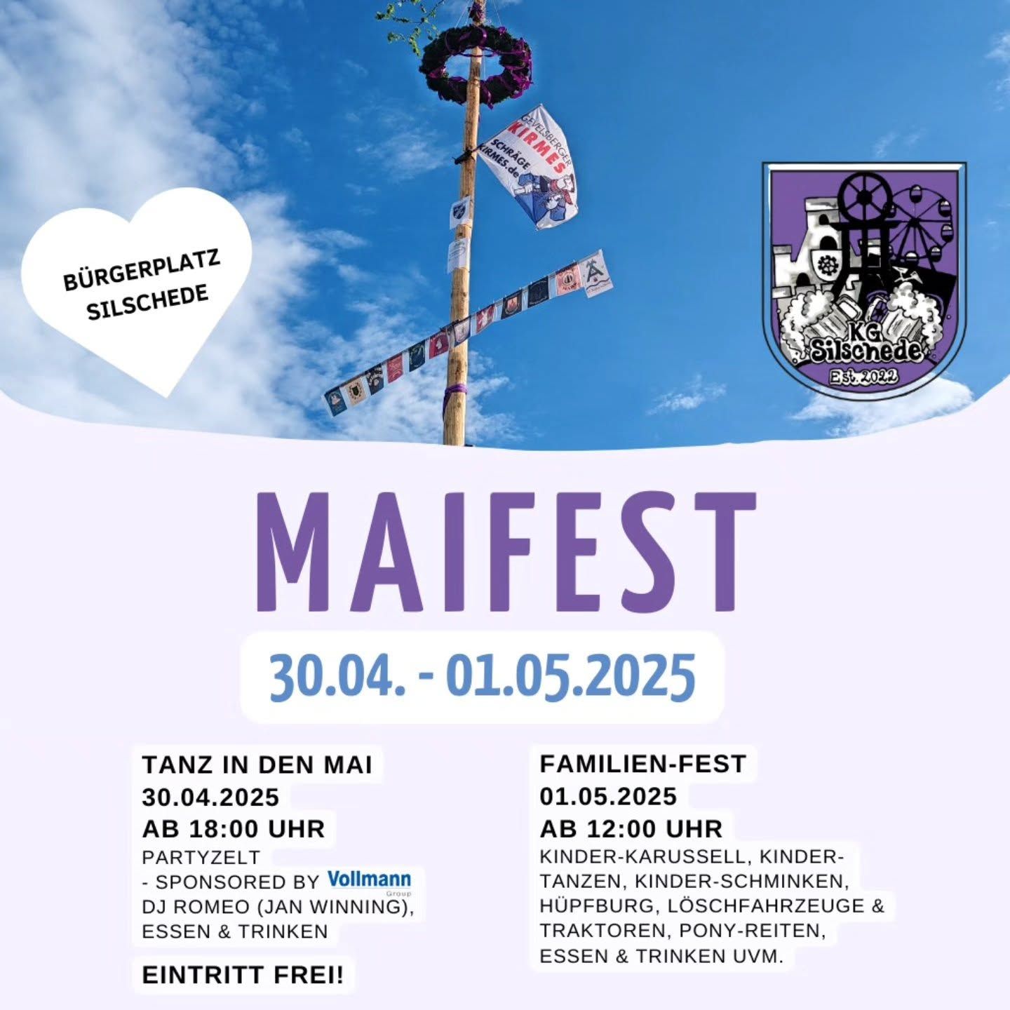 Plakat zum Maifest am 30. April und 1. Mai 2025