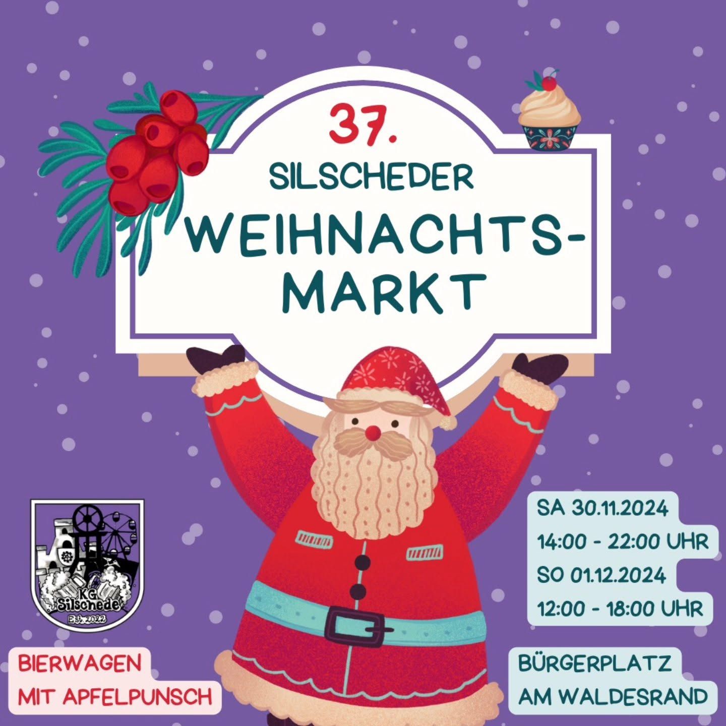 Plakat zum 37. Silscheder Weihnachtsmarkt am 30. November und 1. Dezember 2024